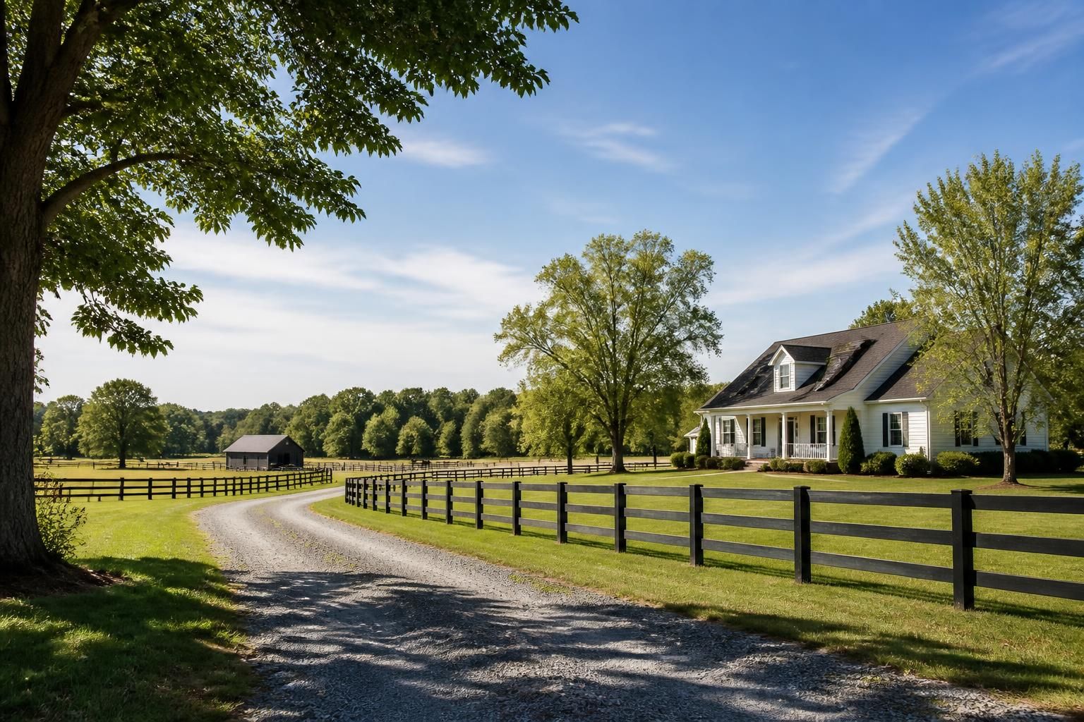 Open rural land with scattered trees in Danielsville.